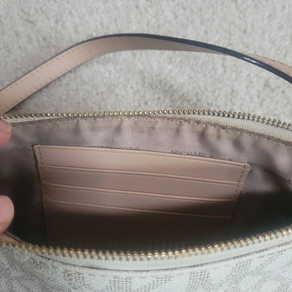Michael Kors Monogram Small Vanilla Purse/Wristlet